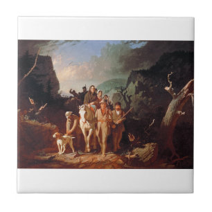 Azulejo De Cerâmica Daniel Boone escoltando colonos