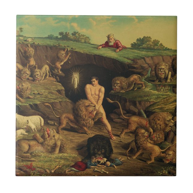 Azulejo De Cerâmica Daniel na Cova dos Leões (Frente)
