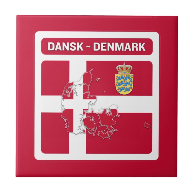 Azulejo De Cerâmica Dansk Denmark Flag (Frente)