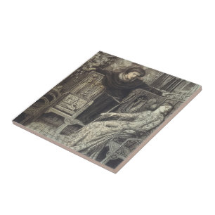 Azulejo De Cerâmica Dante Gabriel Rossetti: Hamlet e Ophelia