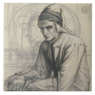 Azulejo De Cerâmica Dante na meditação que guardara uma romã, c.185