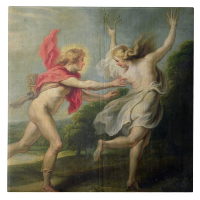 Azulejo De Cerâmica Daphne e Apollo (óleo) (Frente)