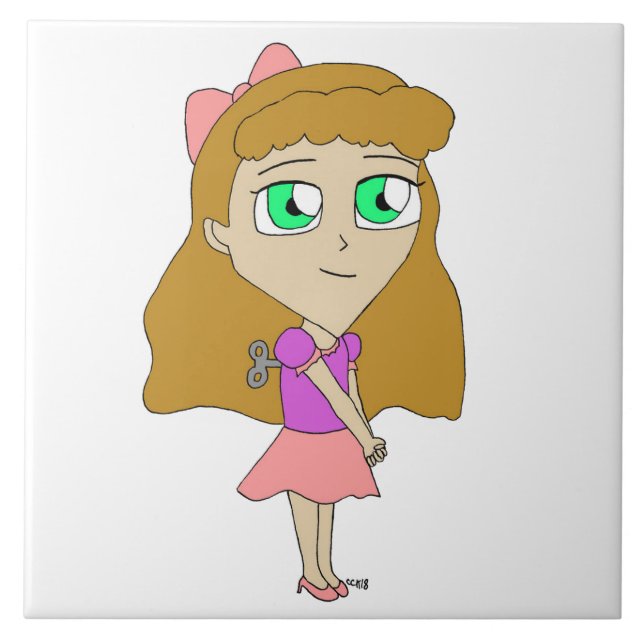 Azulejo De Cerâmica dar corda no chibi (Frente)