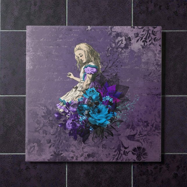Azulejo De Cerâmica Dark Alice Rustic Deep Purple (Criador carregado)