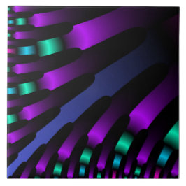 Azulejo De Cerâmica Dark beautiful colors neon glowing Ribbon Stripes