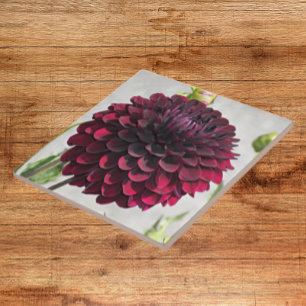 Azulejo De Cerâmica Dark Red Dahlia Bloom Floral Cerâmica Azulejo