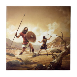 Azulejo De Cerâmica David e Goliath