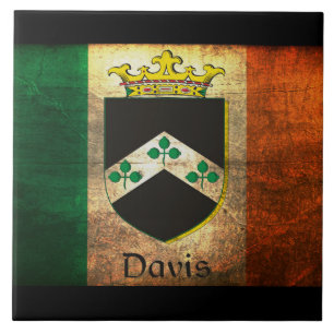 Azulejo De Cerâmica Davis Crest Irish Flag