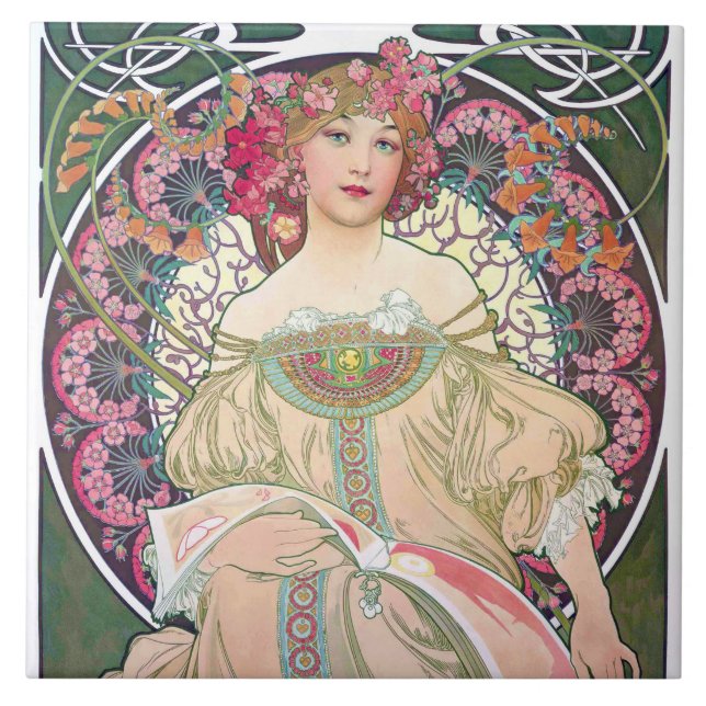 Azulejo De Cerâmica Daydrey (Primavera), Mucha (Frente)