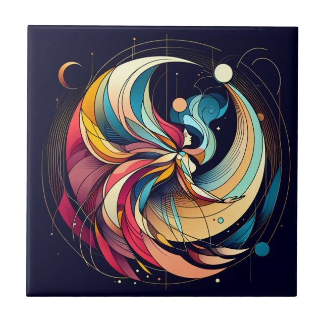 Azulejo de cerâmica de abstrato Fairy Art (Frente)