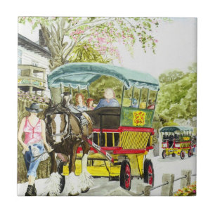 Azulejo De Cerâmica De "azulejo do ônibus do cavalo Polperro"