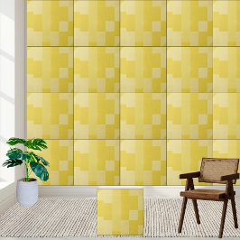 Azulejo de cerâmica de blocos amarelo geométrico