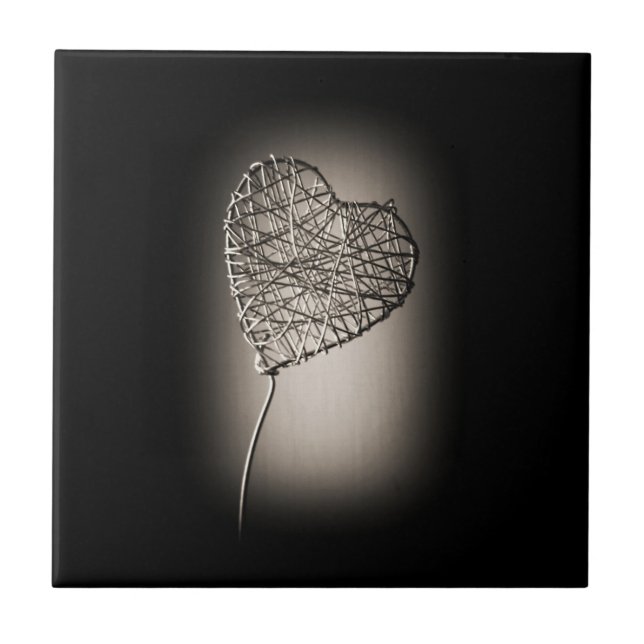 Azulejo de cerâmica de coração partido (Frente)