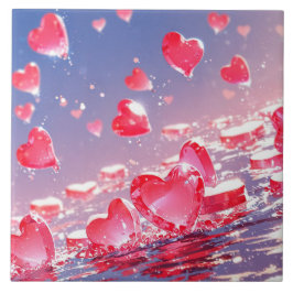 Azulejo de cerâmica de corações de anime