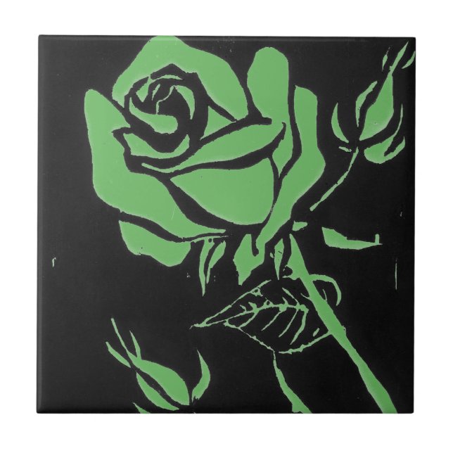 azulejo de cerâmica de cozinha "Rosa Green" (Frente)