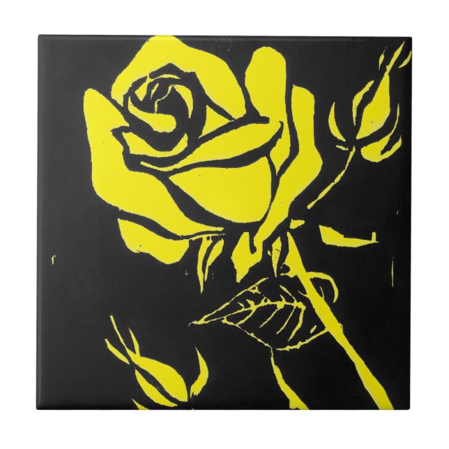 azulejo de cerâmica de cozinha "Rosa Yellow" (Frente)