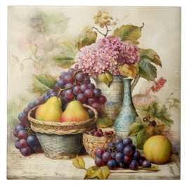 Azulejo de cerâmica de estilo antigo "Ainda viva"