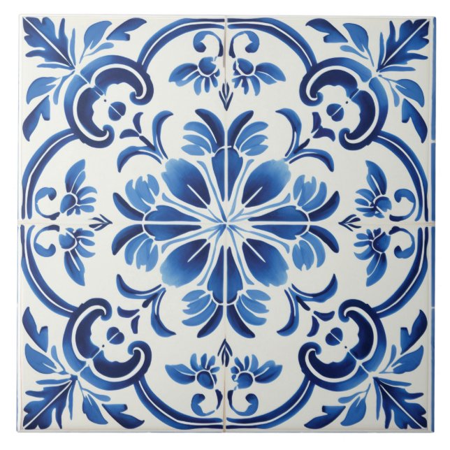 Azulejo de cerâmica de estilo português (Frente)