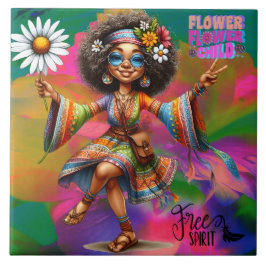 Azulejo de Cerâmica de Flor Chic Hippie Colorful M