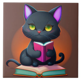 Azulejo de cerâmica de Gato Negro