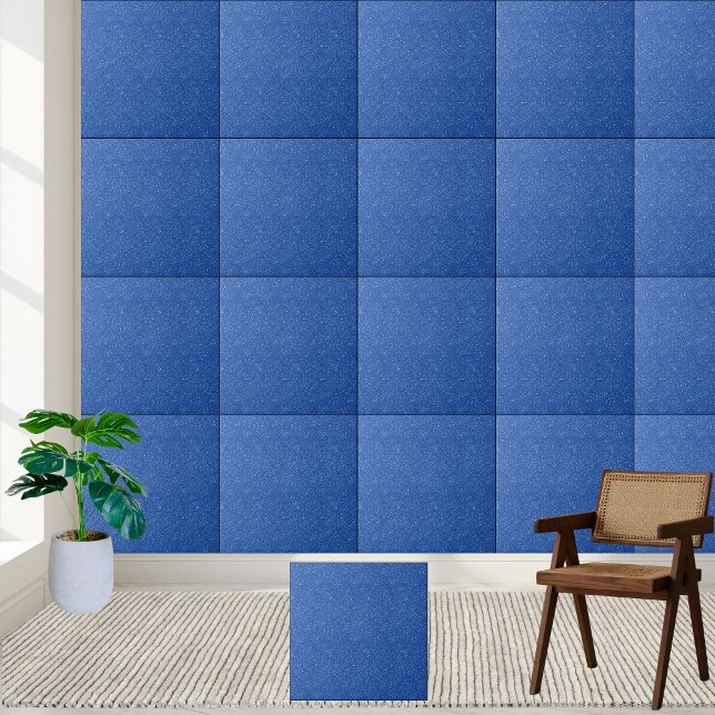 Azulejo de cerâmica de luxo azul brilhante (Sparkling Luxury Blue Glitter Ceramic Tile)