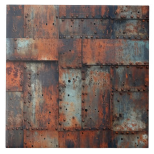Azulejo de cerâmica de metal enferrujado