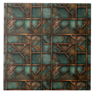 Azulejo de cerâmica de metal enferrujado