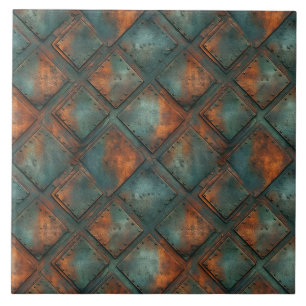 Azulejo de cerâmica de metal enferrujado