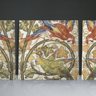 Azulejo De Cerâmica De Morgan's Parrots on Grapevine Collection