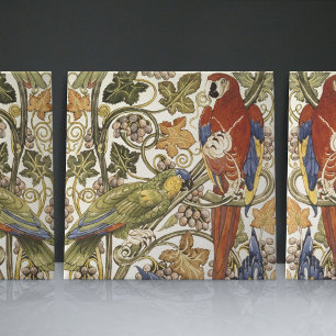 Azulejo De Cerâmica De Morgan's Parrots on Grapevine Collection