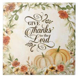 Azulejo De Cerâmica Dê Obrigados ao Senhor das Flores de Outono