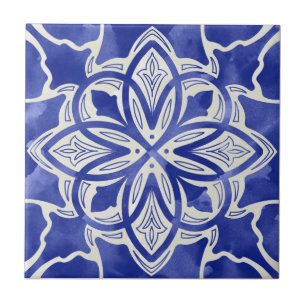 Azulejo de cerâmica de padrão mosaico azul