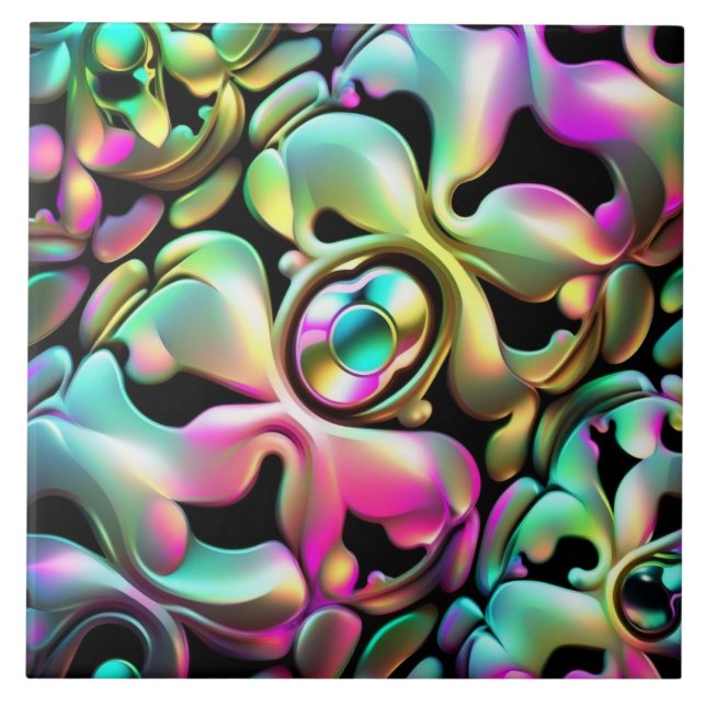 Azulejo de cerâmica de padrão multicolore moderno (Frente)