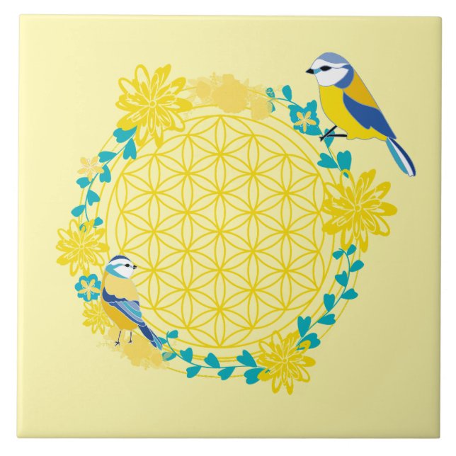Azulejo de Cerâmica de Pássaro  (Frente)