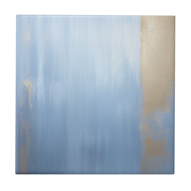 Azulejo de cerâmica de pasta azul e ouro (Frente)