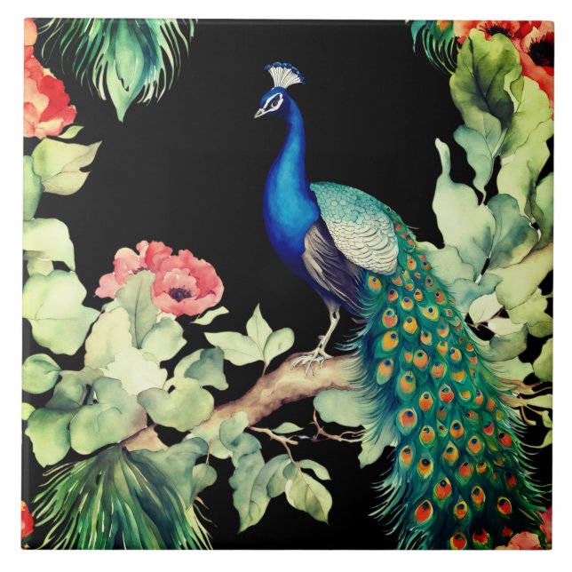 Azulejo de Cerâmica de Pavão (Frente)