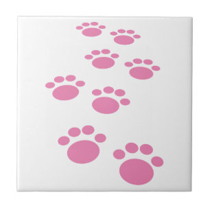 Azulejo de cerâmica de Pet Pet Paw, cor-de-rosa, c