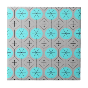 Azulejo de cerâmica de pontos de turquesa atômic