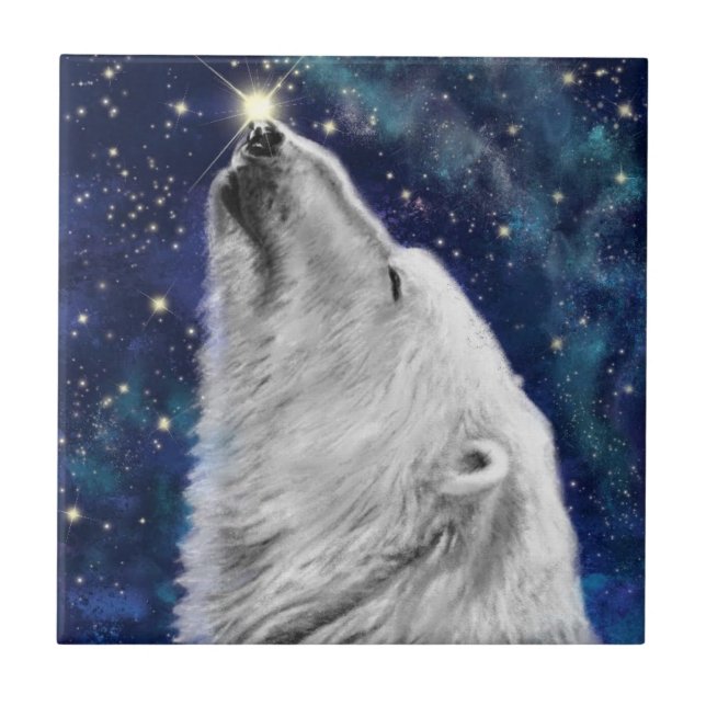 Azulejo de cerâmica de Urso Polar - Pintura (Frente)