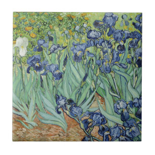 Azulejo De Cerâmica De Van Gogh vida ainda: Vaso com íris
