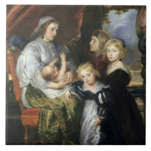 Azulejo De Cerâmica Deborah Kip e suas crianças