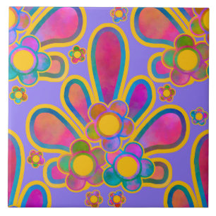 Azulejo De Cerâmica Decadente Guilda Retro Aquarela Ploomf Crepúsculo