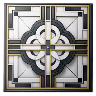 Azulejo De Cerâmica  Deco Beautiful Black White Gold 