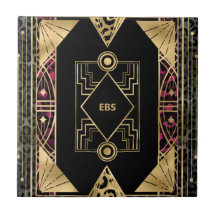 Deco de Arte Angular Roxo e Dourada