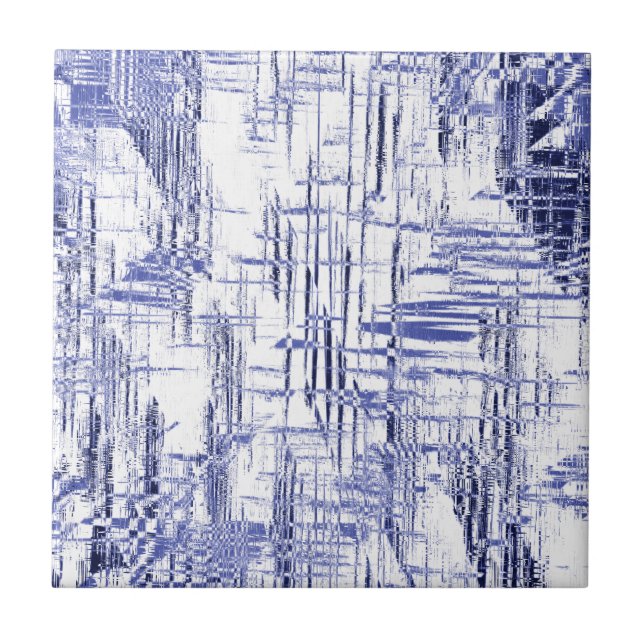 Azulejo De Cerâmica Deco de Arte Azul (Frente)