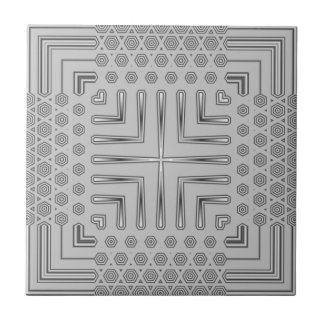 Azulejo De Cerâmica Deco de Arte Contemporânea de Cinzas Pálidas