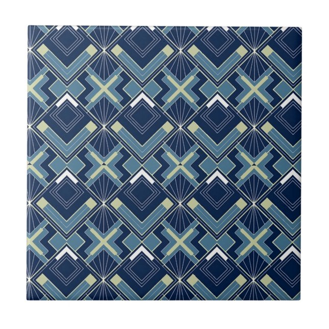 Azulejo De Cerâmica Deco de Arte Geométrica (Frente)