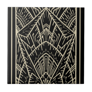 Azulejo De Cerâmica Deco de Arte Negra Abstrato Geométrica Moderna