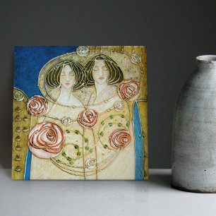 Azulejo De Cerâmica Deco de Mulheres e Rosas de Arte Mackintosh