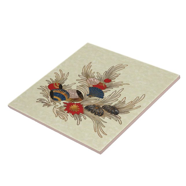 Azulejo De Cerâmica Deco do Oceano Asiático (Lateral)